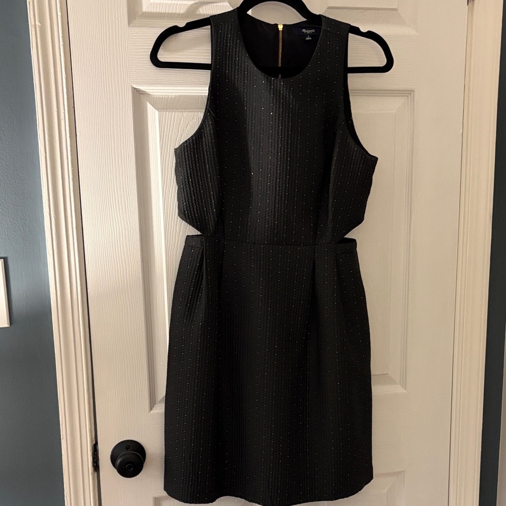 Madewell Black Sleeveless Stud-Detail Mini Dress